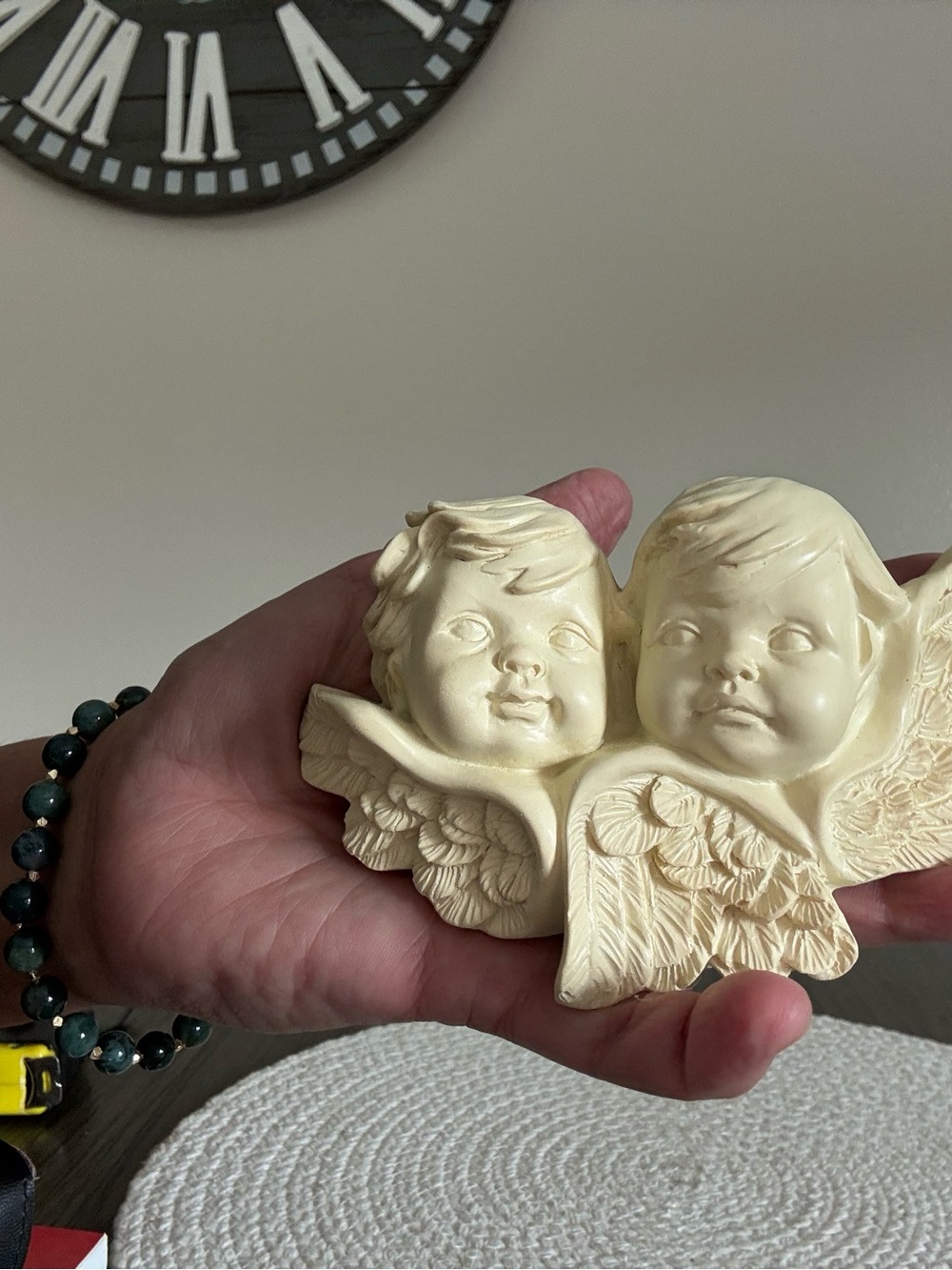 Ivory Angel Cherub Wall Accent - Pair of Cherub Heads